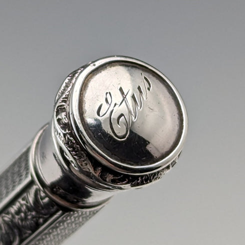 20 世紀初古董花卉雕刻 835 銀自動鉛筆